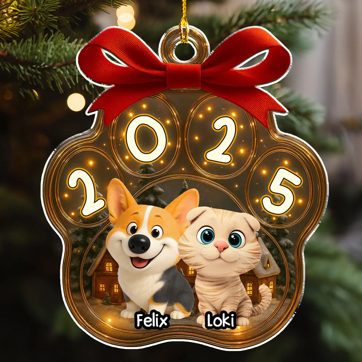 Snow All Over There - Personalized Custom 3D Inflated Effect Acrylic Ornament