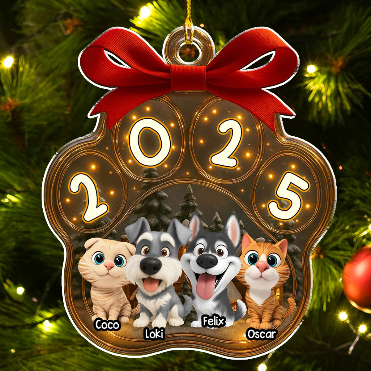 Snow All Over There - Personalized Custom 3D Inflated Effect Acrylic Ornament - Image 4