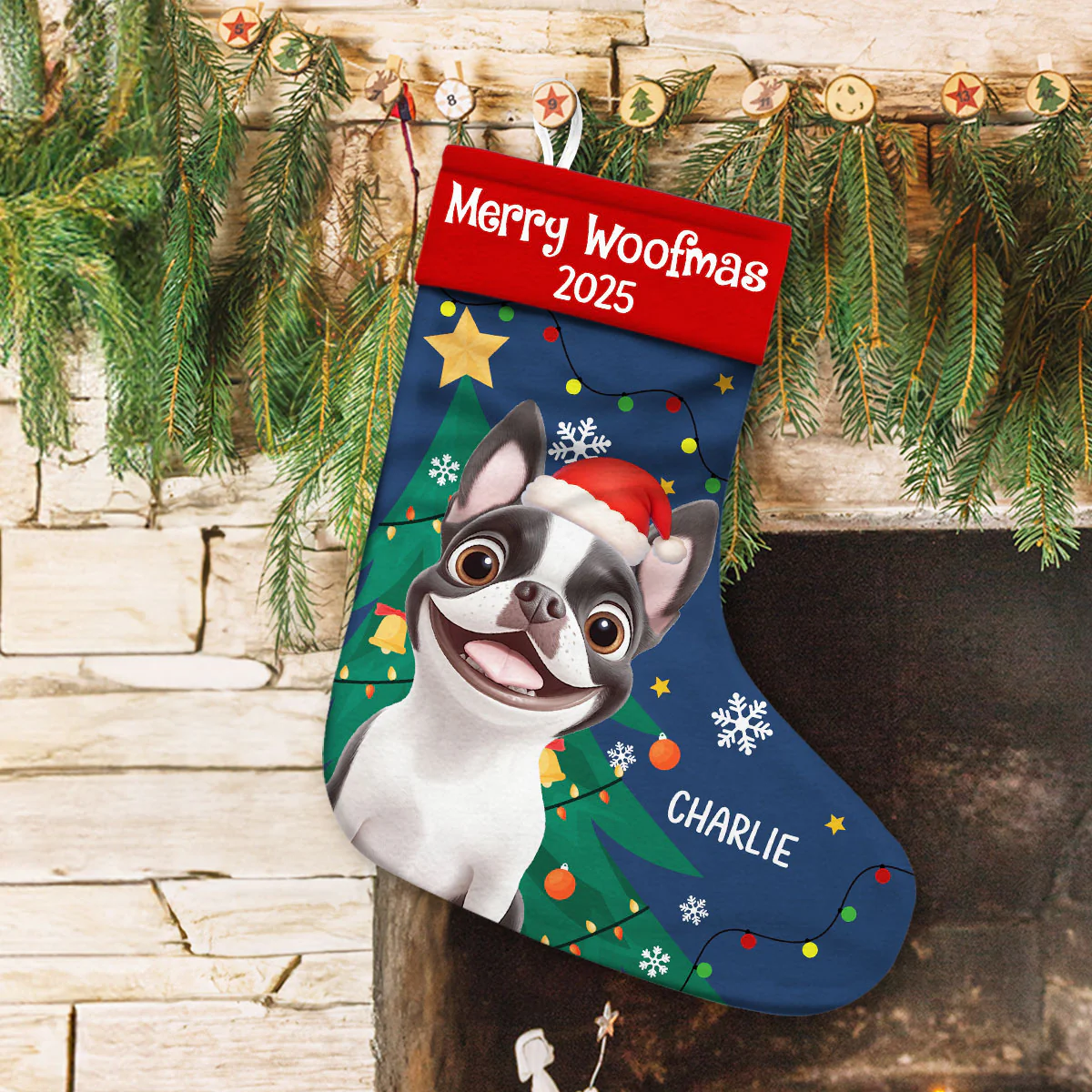 Snow Pawliday - Personalized Custom Christmas Stocking - Image 2
