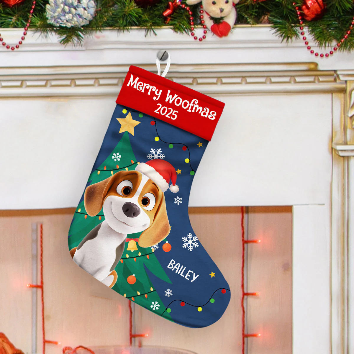 Snow Pawliday - Personalized Custom Christmas Stocking - Image 3