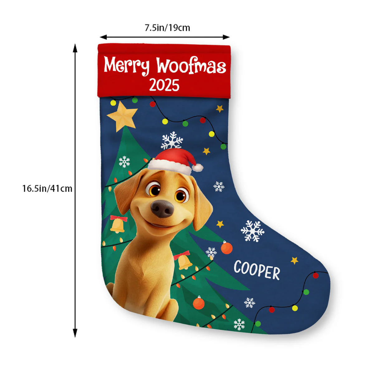 Snow Pawliday - Personalized Custom Christmas Stocking - Image 5
