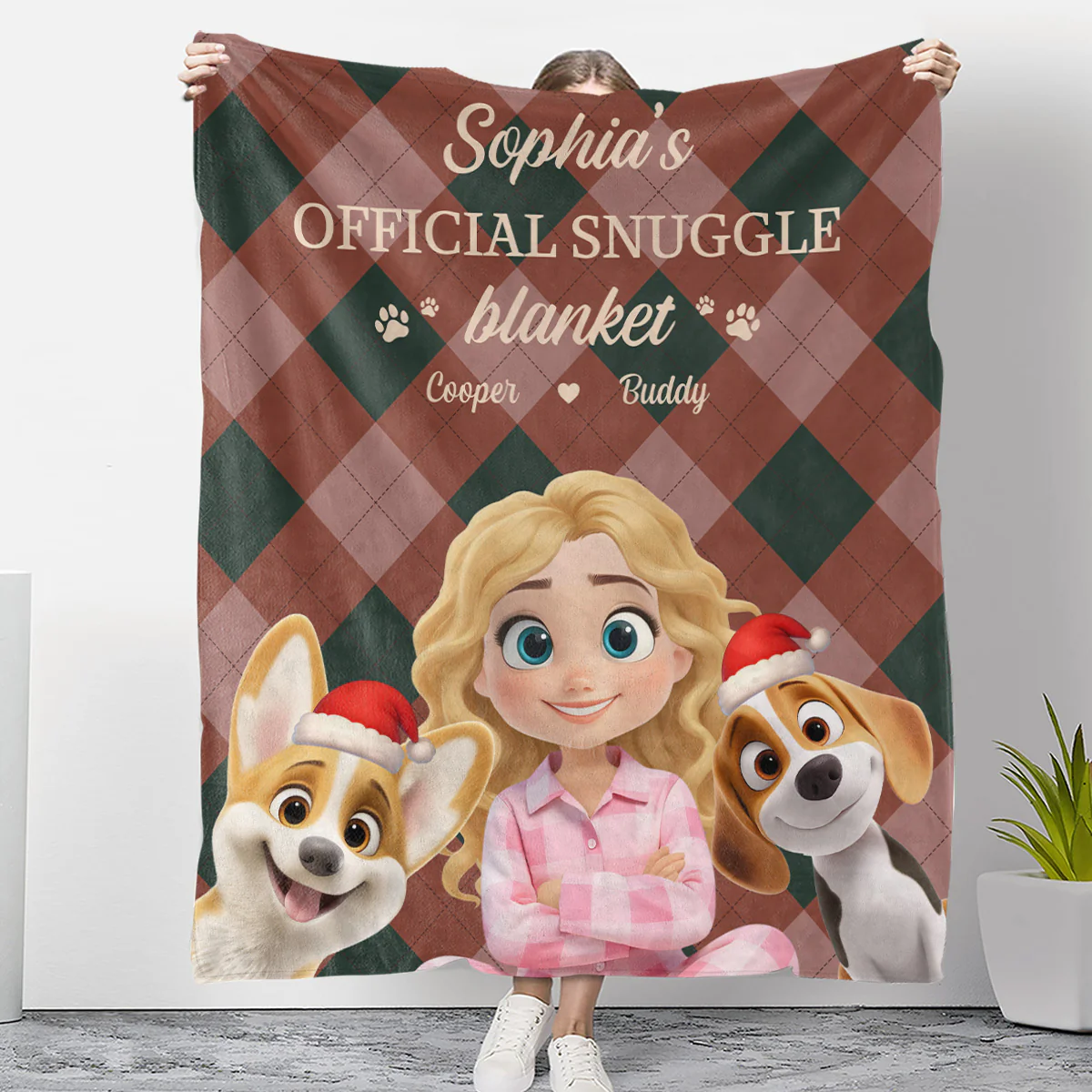 Snuggle Lovely Dog - Personalized Custom Fleece Blanket