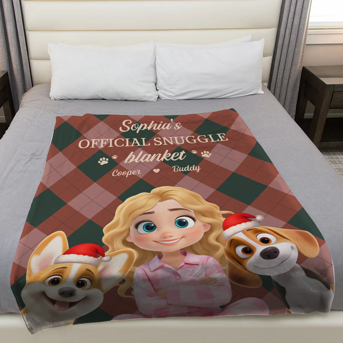 Snuggle Lovely Dog - Personalized Custom Fleece Blanket - Image 2