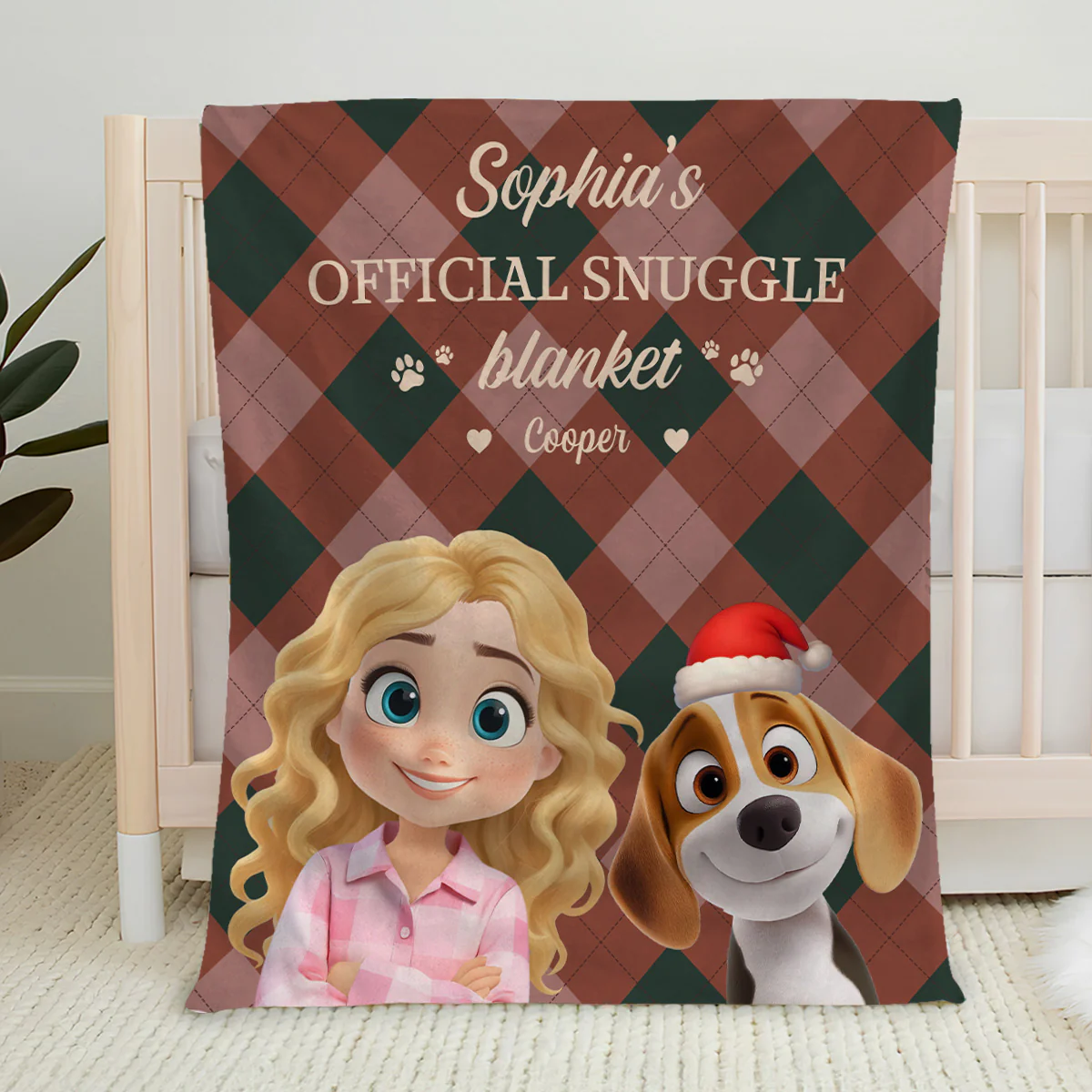 Snuggle Lovely Dog - Personalized Custom Fleece Blanket - Image 4