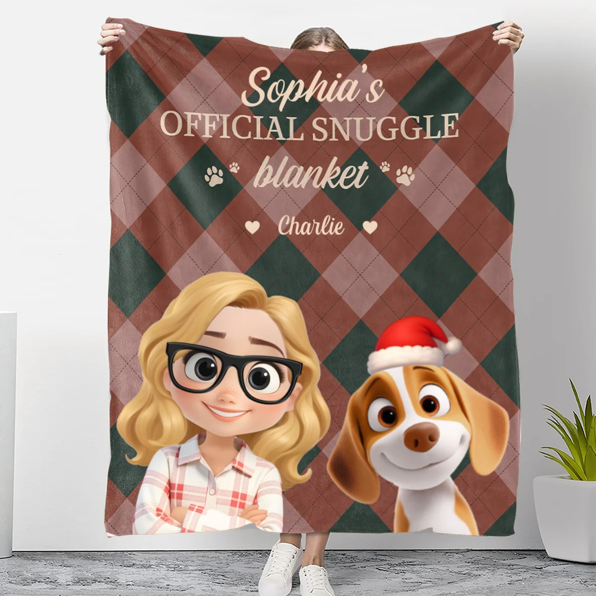 Snuggle Lovely Dog - Personalized Custom Fleece Blanket - Image 5