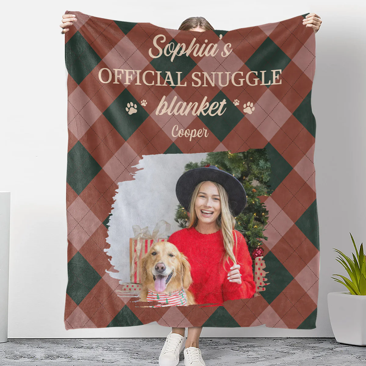 Snuggle Lovely Dog Photo - Personalized Custom Fleece Blanket