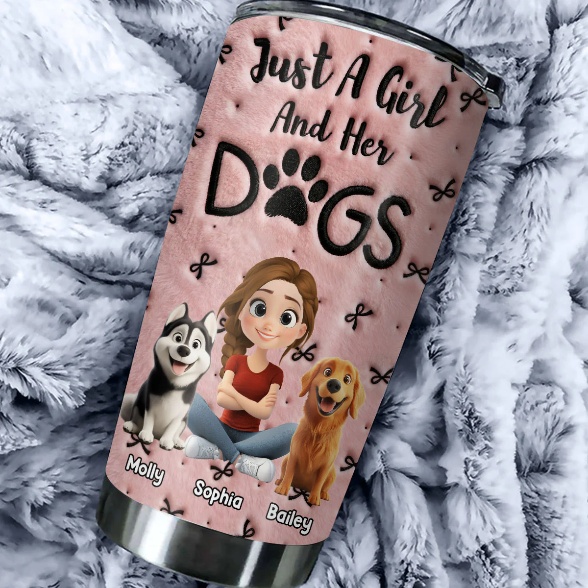 Soft Dog Mom - Personalized Custom 3D Effect Tumbler - Image 2