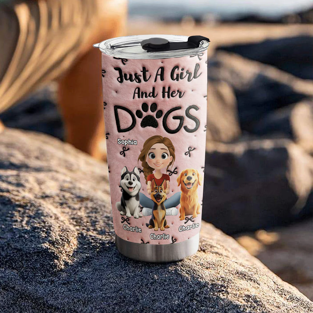Soft Dog Mom - Personalized Custom 3D Effect Tumbler - Image 5
