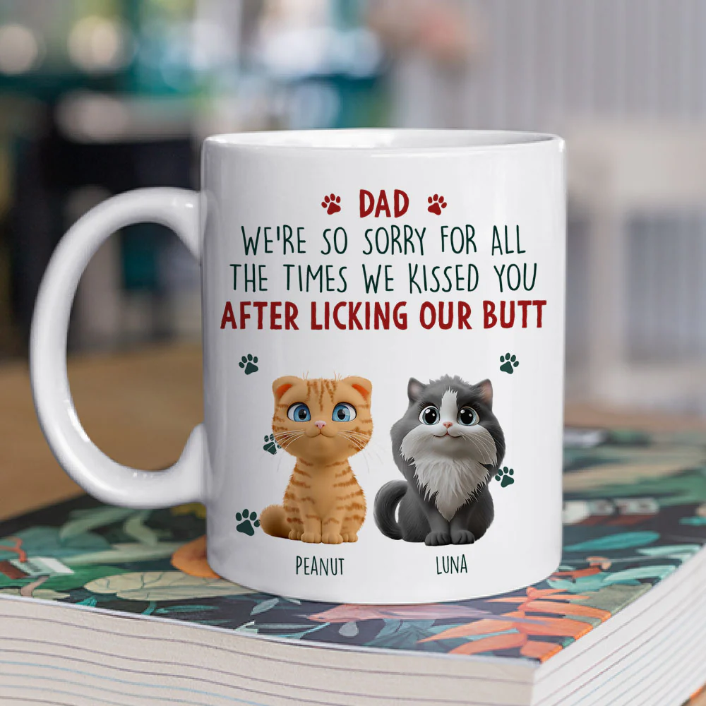 Sorry Cat Mom Dad Cartoon - Personalized Custom Coffee Mug - Image 2