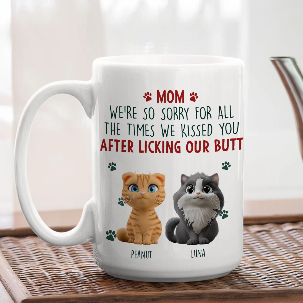 Sorry Cat Mom Dad Cartoon - Personalized Custom Coffee Mug - Image 4