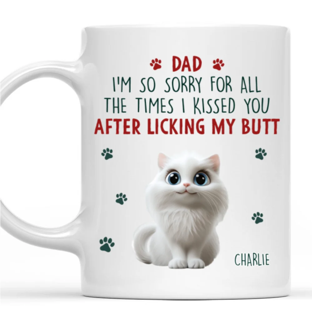 Sorry Cat Mom Dad Cartoon - Personalized Custom Coffee Mug - Image 7