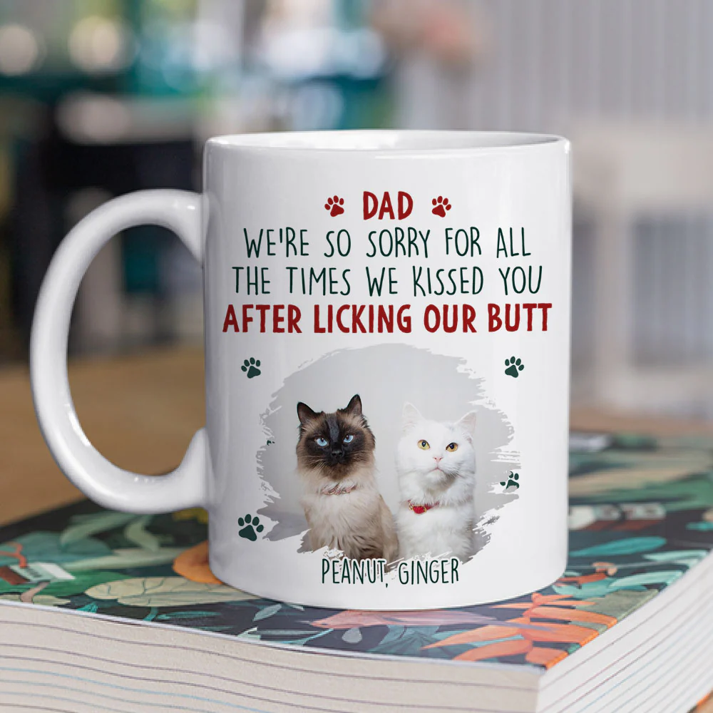 Sorry Cat Mom Dad Cartoon Photo - Personalized Custom Coffee Mug - Image 2
