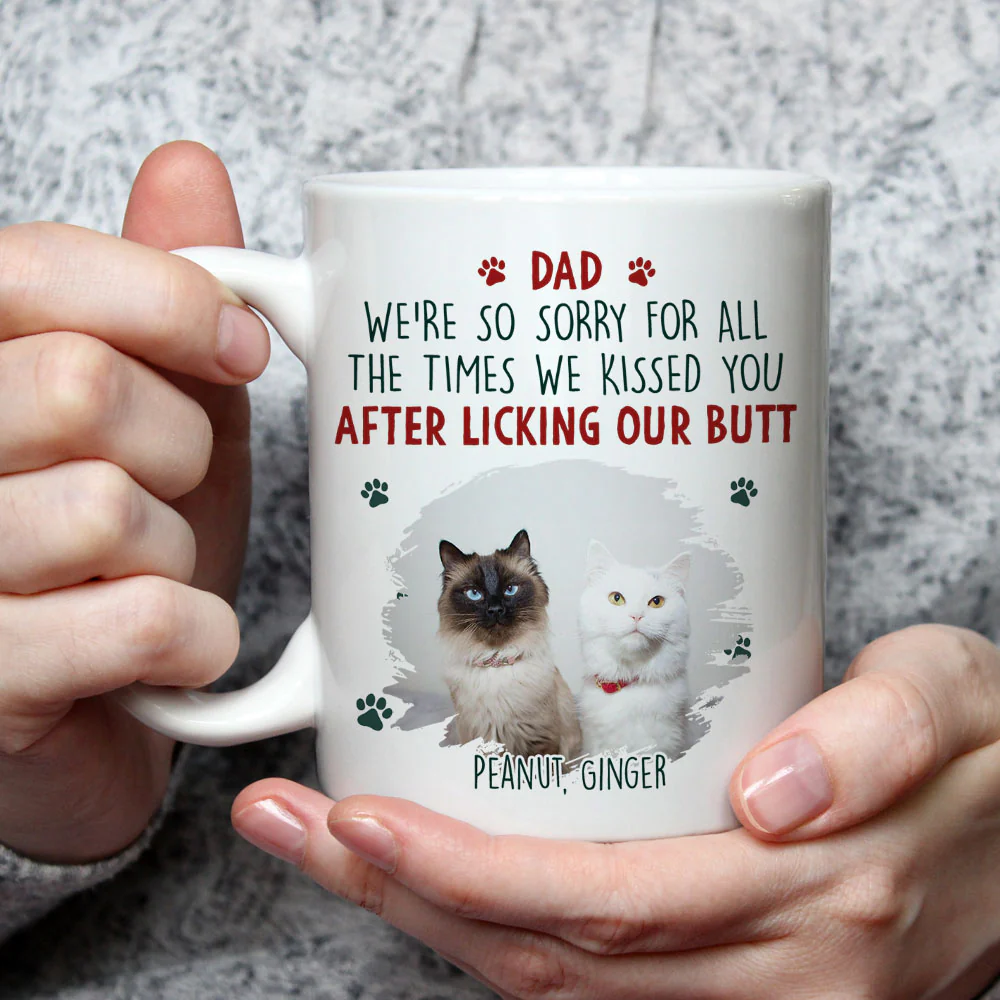 Sorry Cat Mom Dad Cartoon Photo - Personalized Custom Coffee Mug - Image 3