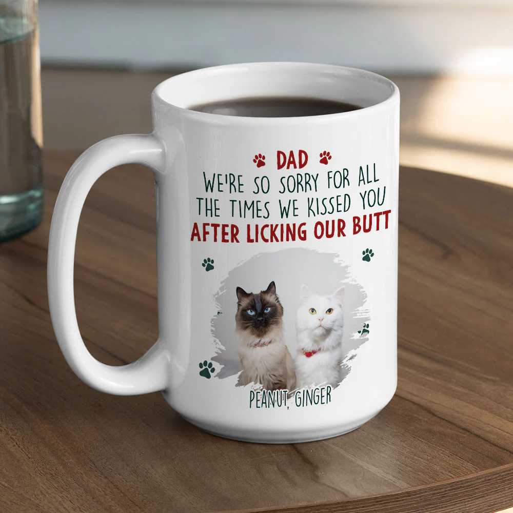 Sorry Cat Mom Dad Cartoon Photo - Personalized Custom Coffee Mug - Image 4