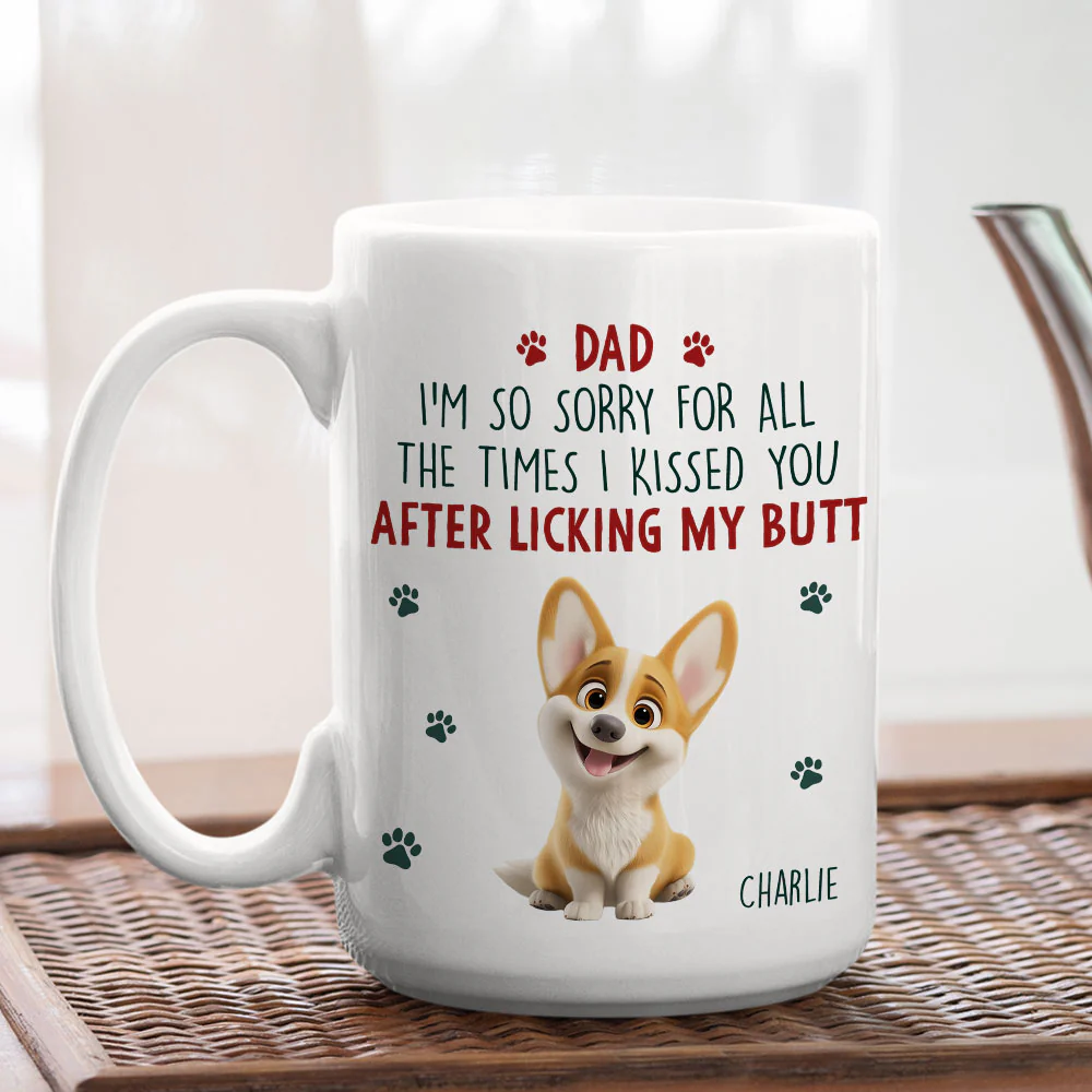 Sorry Mom Dad Cartoon - Personalized Custom Coffee Mug - Image 3