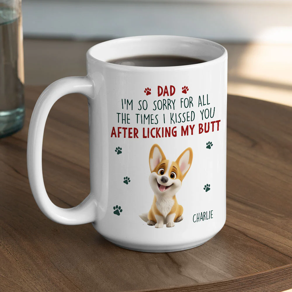 Sorry Mom Dad Cartoon - Personalized Custom Coffee Mug - Image 4