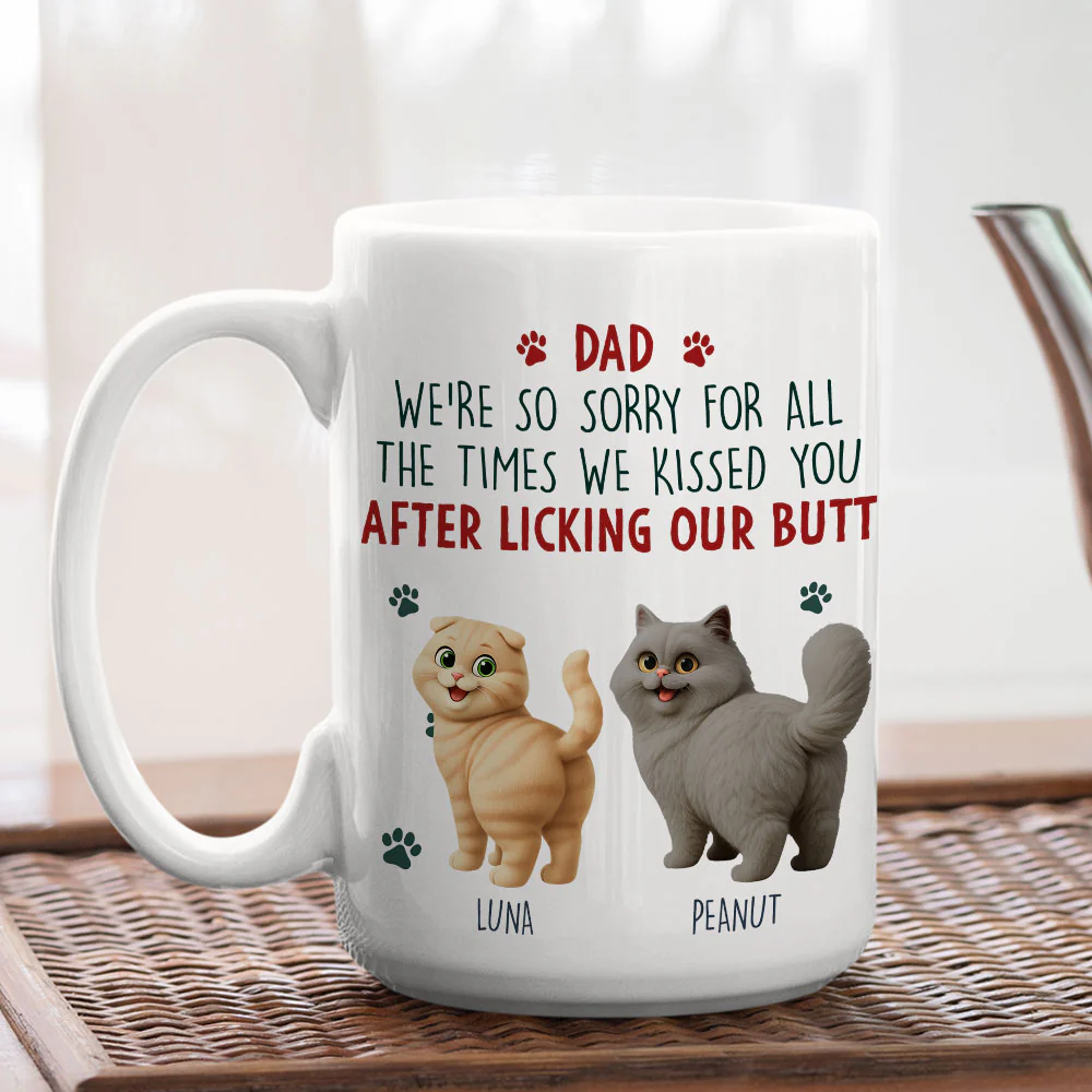 Sorry Mom Dad Cat Version - Personalized Custom Coffee Mug - Image 5