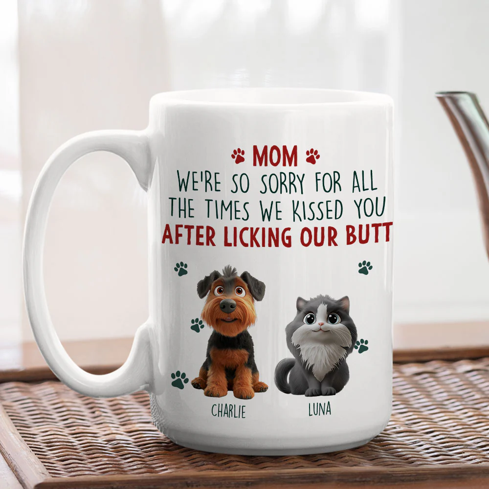 Sorry Pet Mom Dad Cartoon - Personalized Custom Coffee Mug - Image 5