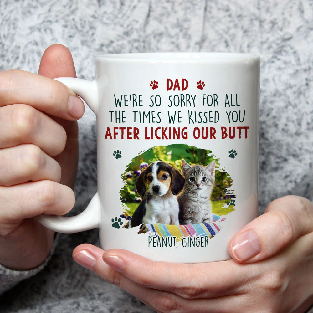 Sorry Pet Mom Dad Cartoon Photo - Personalized Custom Coffee Mug - Image 3