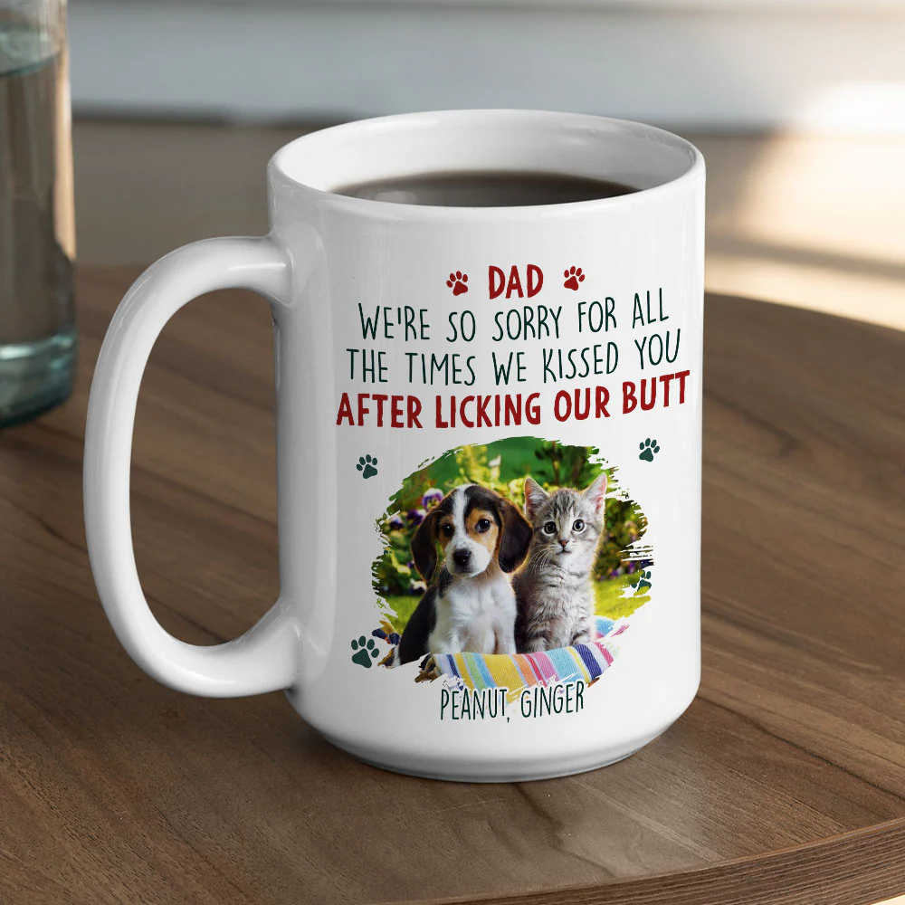 Sorry Pet Mom Dad Cartoon Photo - Personalized Custom Coffee Mug - Image 5