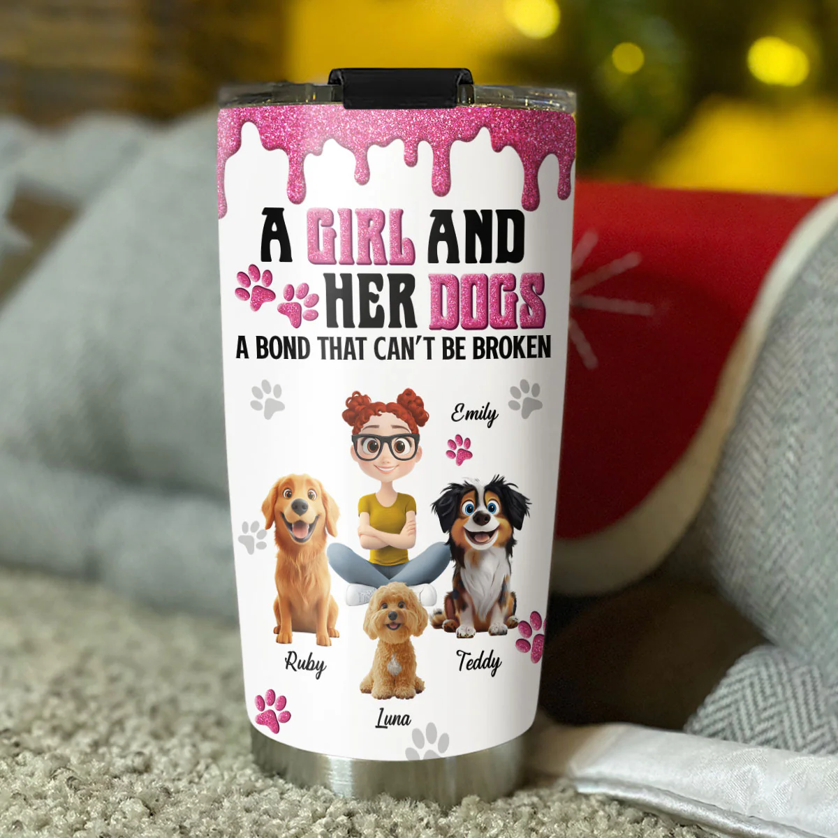 Sparkle And Cheer - Personalized Custom 3D Effect Tumbler - Image 5