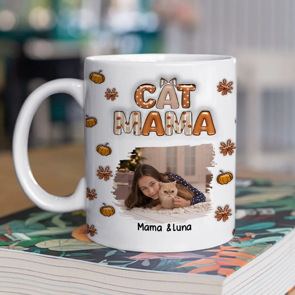 Spicy Cinnamon Cat Photo Ver - Personalized Custom 3D Inflated Effect Mug - Image 3