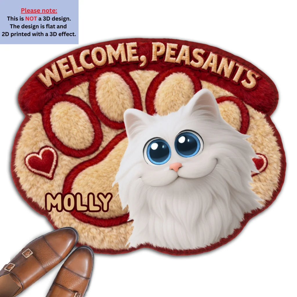 Spoiled Cats Live Here - Personalized Custom 3D Effect Doormat - Image 6