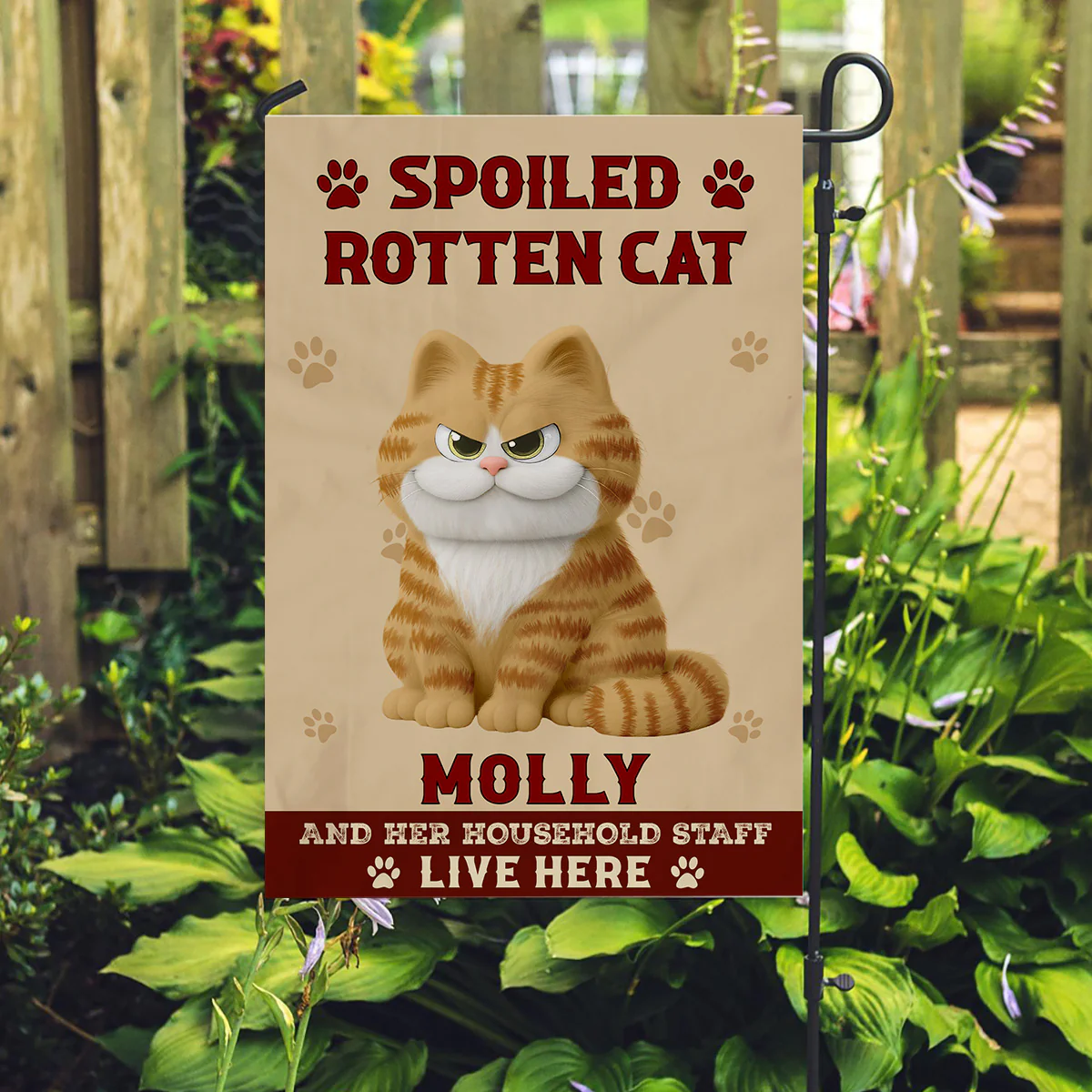 Spoiled Cats Live Here - Personalized Custom Flag - Image 2