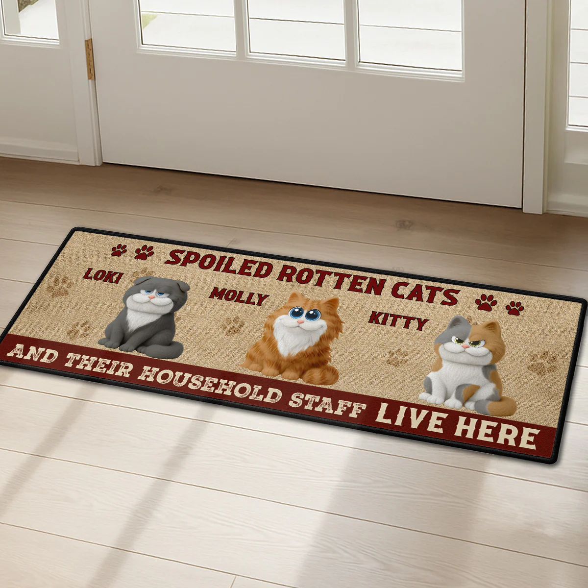 Spoiled Cats Live Here - Personalized Custom Runner Rug