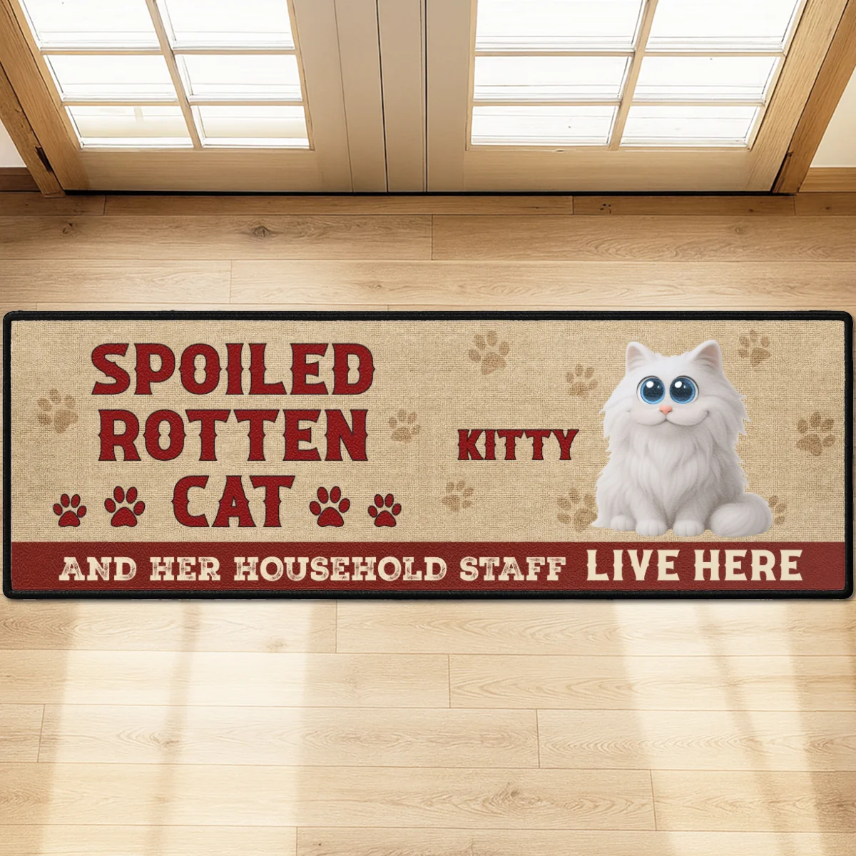 Spoiled Cats Live Here - Personalized Custom Runner Rug - Image 8