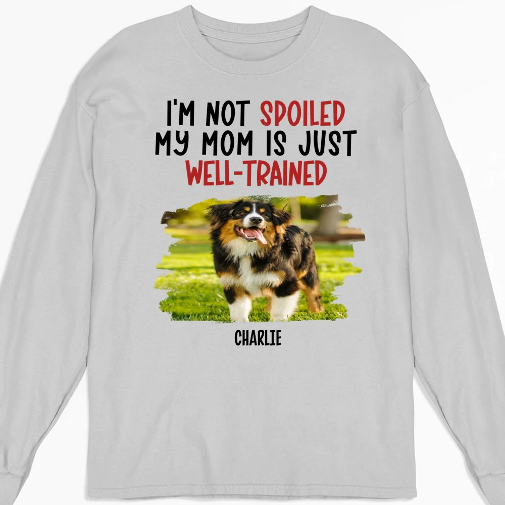 Spoiled Dog And Well Trained Dad Mom Cartoon Photo - Personalized Custom Long Sleeve T-Shirt - Image 5