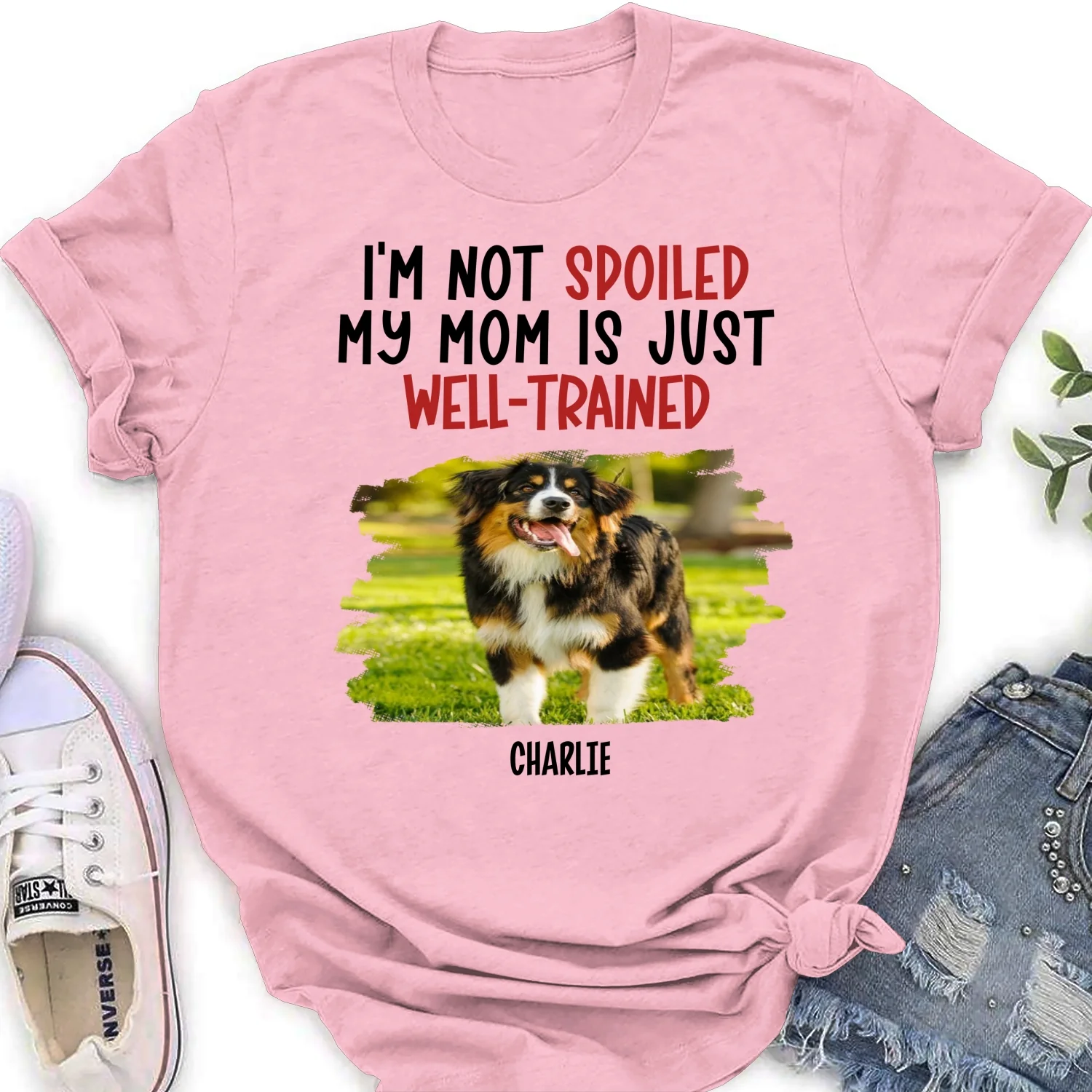 Spoiled Dog And Well Trained Dad Mom Cartoon Photo - Personalized Custom Women's T-Shirt - Image 8