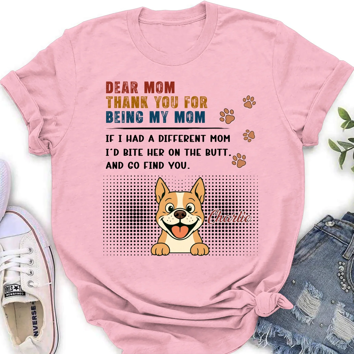Spoiled Dog Mom Life - Personalized Custom Women's T-shirt - Image 7