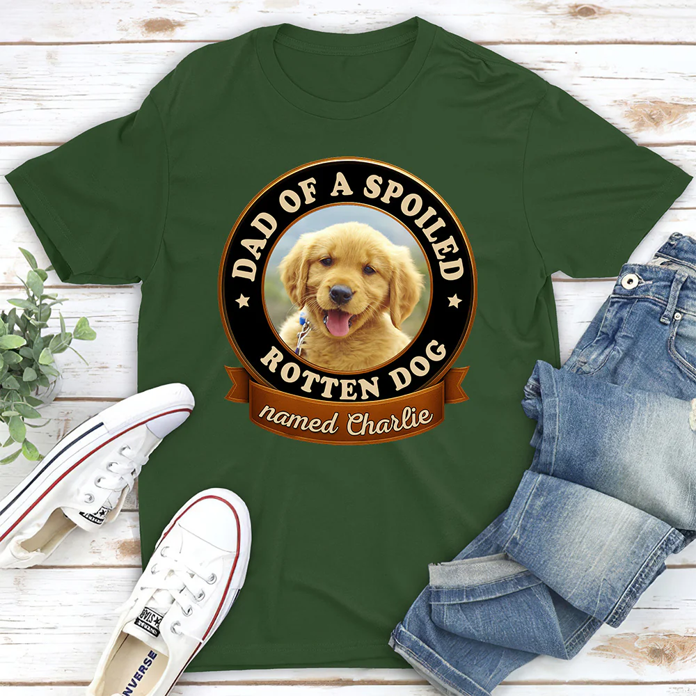 Spoiled Dog Photo - Personalized Custom Unisex T-Shirt - Image 2