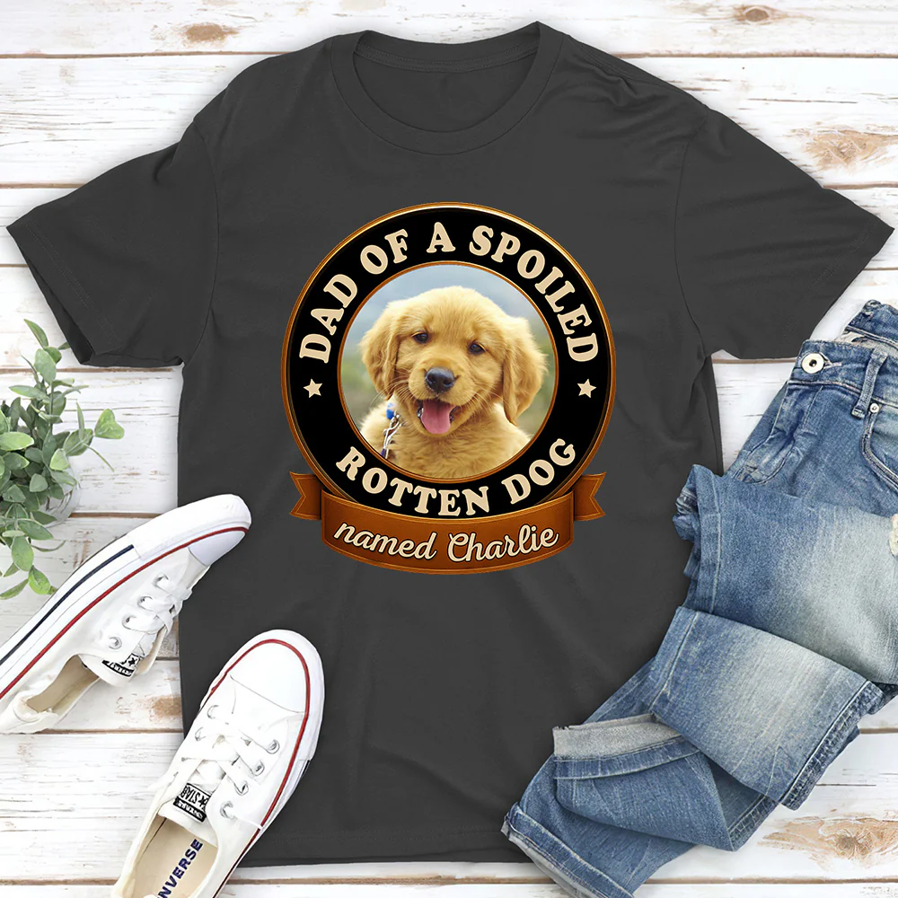 Spoiled Dog Photo - Personalized Custom Unisex T-Shirt - Image 3