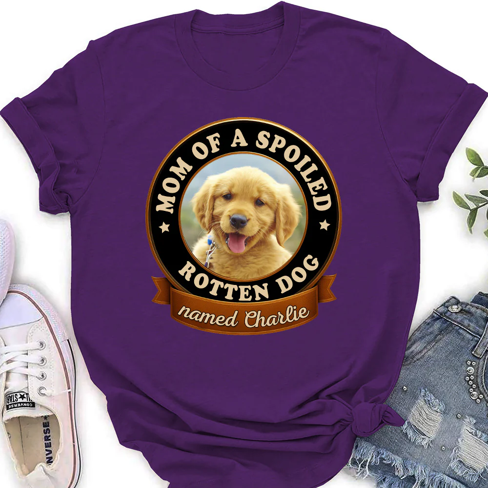 Spoiled Dog Photo - Personalized Custom Women T-Shirt - Image 2