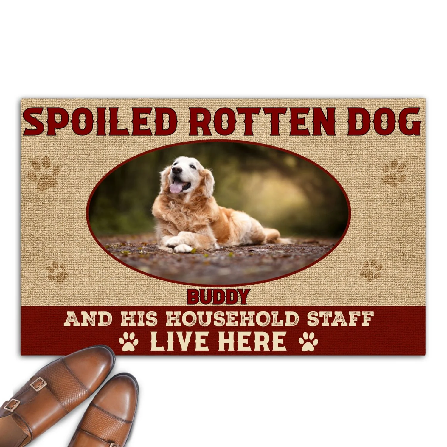 Spoiled Dogs Actually Live Here Photo - Personalized Custom Doormat - Image 4