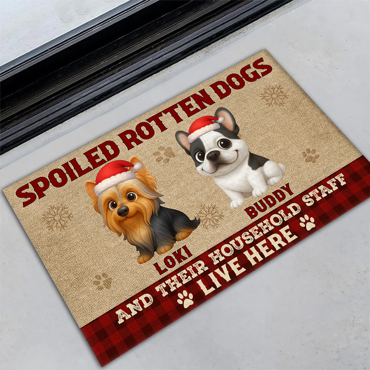 Spoiled Dogs Live Under The Chimney - Personalized Custom Doormat - Image 3