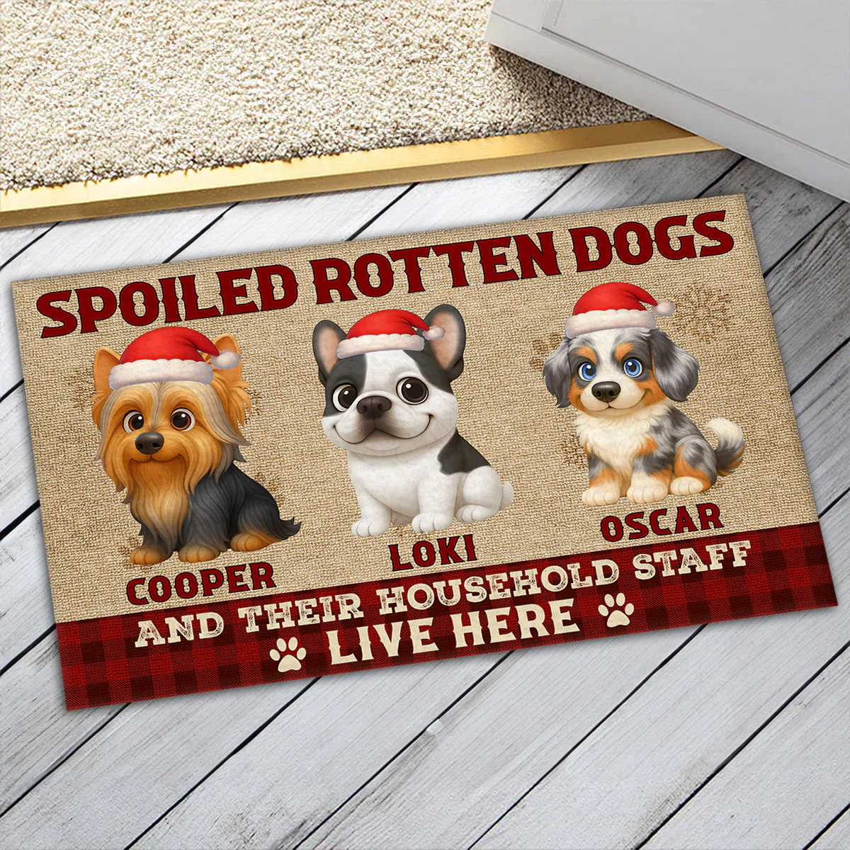 Spoiled Dogs Live Under The Chimney - Personalized Custom Doormat - Image 5