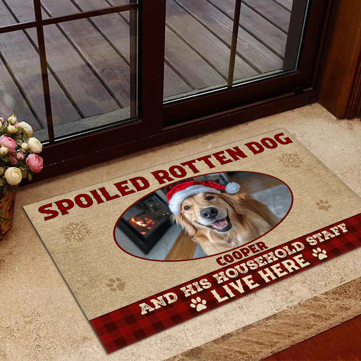 Spoiled Dogs Live Under The Chimney Photo - Personalized Custom Doormat - Image 2