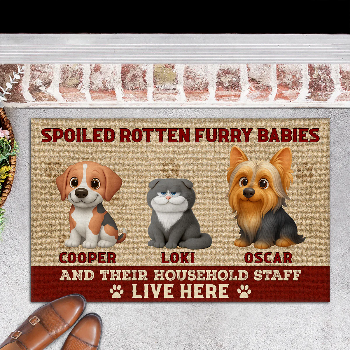Spoiled Ones Live Here - Personalized Custom Doormat - Image 5