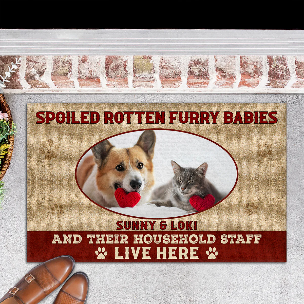 Spoiled Ones Live Here Photo - Personalized Custom Doormat