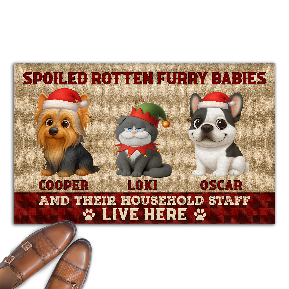 Spoiled Ones Live Under The Chimney - Personalized Custom Doormat