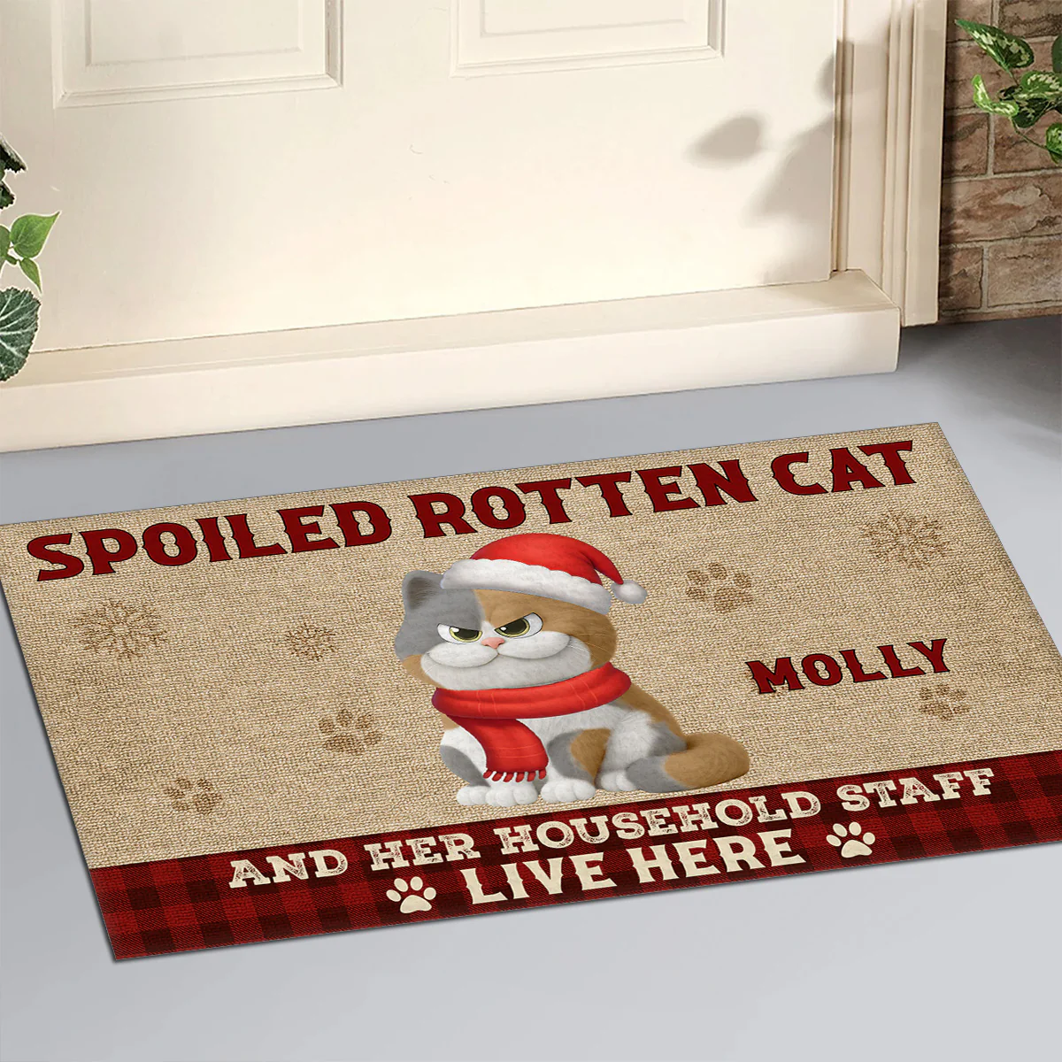 Spoiled Ones Live Under The Chimney - Personalized Custom Doormat - Image 2