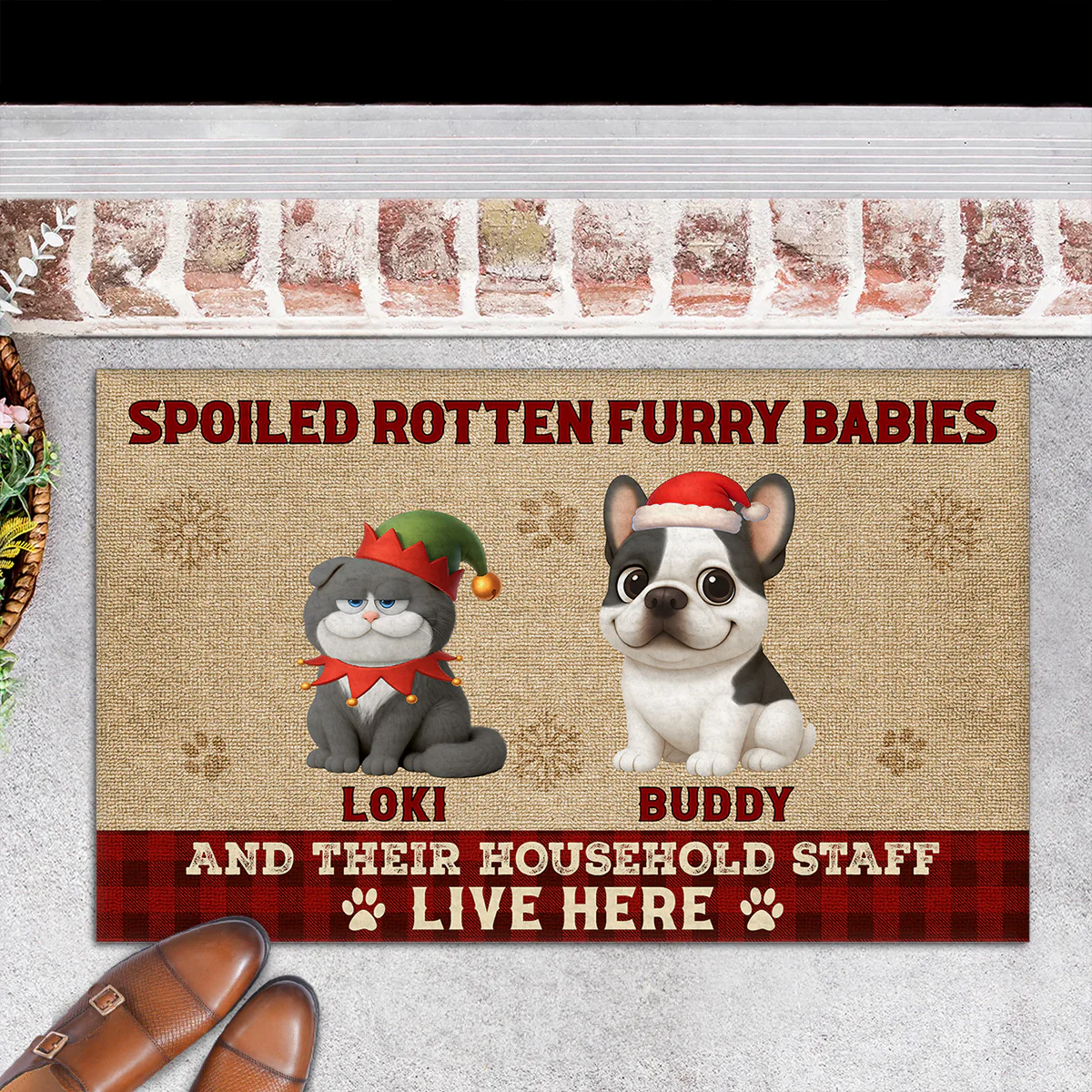 Spoiled Ones Live Under The Chimney - Personalized Custom Doormat - Image 6