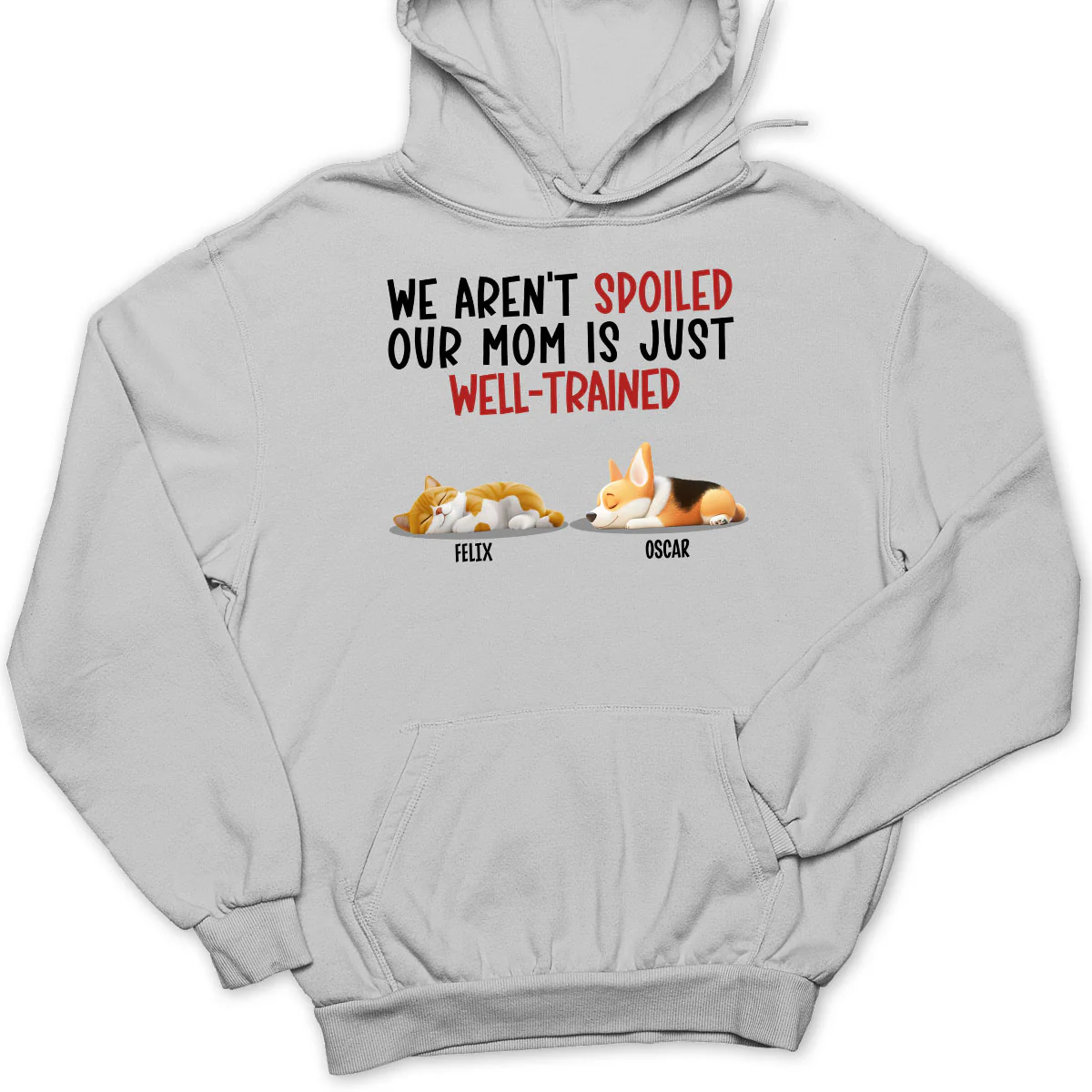 Spoiled Pet And Well Trained Dad Mom Cartoon - Personalized Custom Hoodie