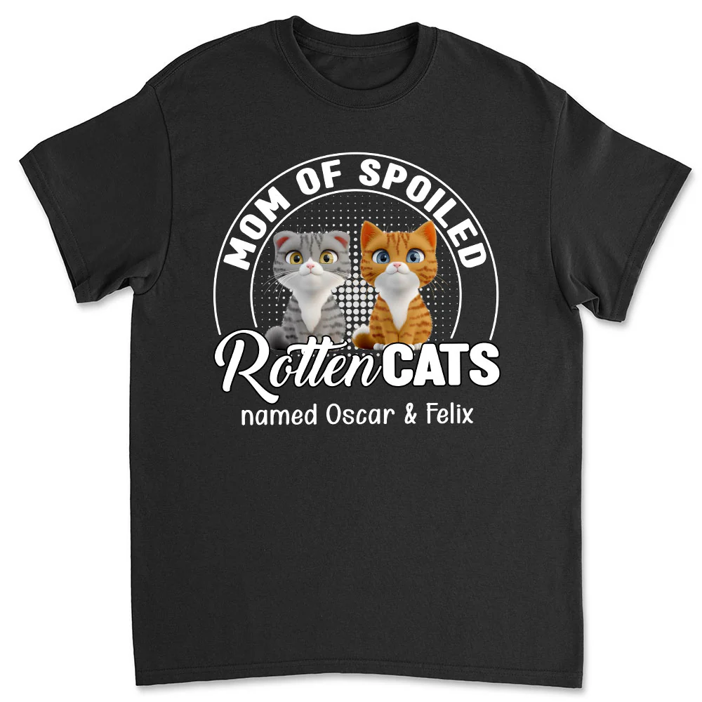 Spoiled Rotten Cat Chibi Cartoon - Personalized Custom Unisex T-shirt