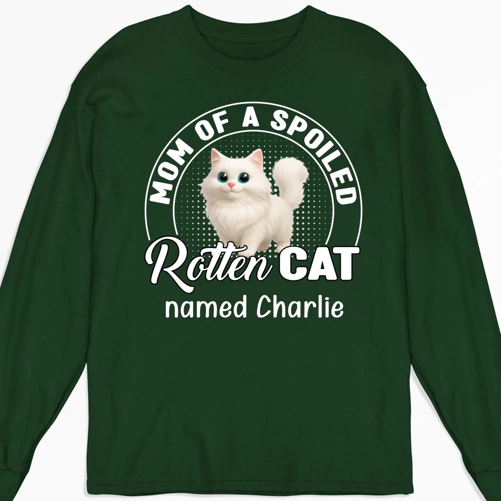 Spoiled Rotten Cat Chibi Cartoon Ver Standing - Personalized Custom Long Sleeve T-Shirt - Image 6