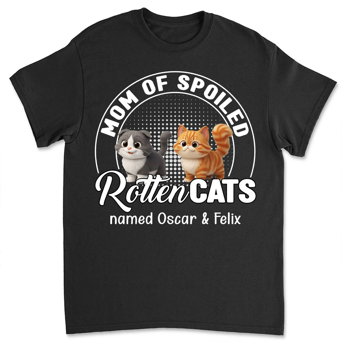 Spoiled Rotten Cat Chibi Cartoon Ver Standing - Personalized Custom Unisex T-shirt