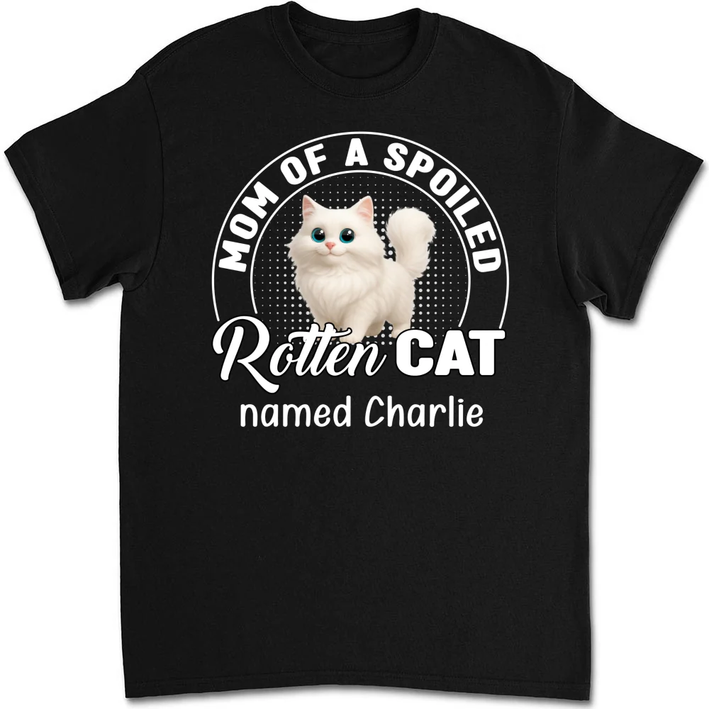 Spoiled Rotten Cat Chibi Cartoon Ver Standing - Personalized Custom Unisex T-shirt - Image 6